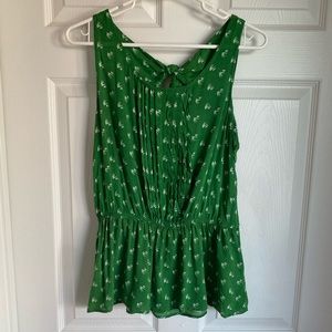 Anthro Kelly Green Sparrow Peplum Top